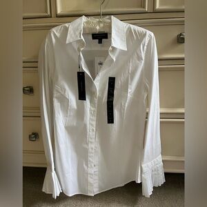 NWT banana republic white shirt with pleated cuffs